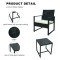 Outdoor Black Garden Steel Pipe Rattan Weaving Casual Three-piece Set Outdoor Garden Leisure Rattan Furniture Set