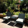 Outdoor Black Garden Steel Pipe Rattan Weaving Casual Three-piece Set Outdoor Garden Leisure Rattan Furniture Set