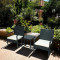 Outdoor Black Garden Steel Pipe Rattan Weaving Casual Three-piece Set Outdoor Garden Leisure Rattan Furniture Set