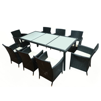 Outdoor Modern Hot Selling Good Quality Polyrattan Garden Furniture Dining  Rattan Dining Rattan Dining Set of 9
