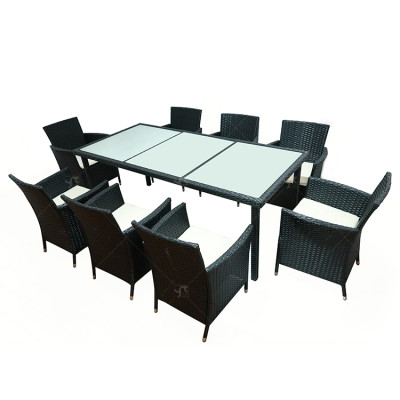 Outdoor Modern Hot Selling Good Quality Polyrattan Garden Furniture Dining  Rattan Dining Rattan Dining Set of 9