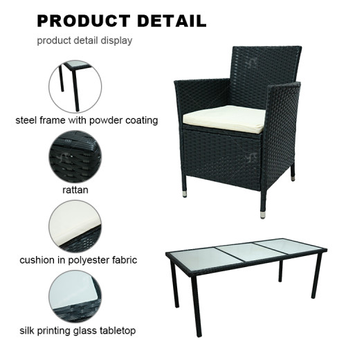 Outdoor Modern Hot Selling Good Quality Polyrattan Garden Furniture Dining  Rattan Dining Rattan Dining Set of 9