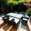 Outdoor Modern Hot Selling Good Quality Polyrattan Garden Furniture Dining  Rattan Dining Rattan Dining Set of 9