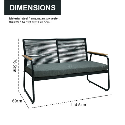All Day Outdoor 4 Seat Garden Sectional Sofa Sofa Furniture Rattan Outdoor Terrace Session SeChair Set with Table
