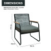 All Day Outdoor 4 Seat Garden Sectional Sofa Sofa Furniture Rattan Outdoor Terrace Session SeChair Set with Table