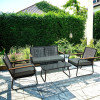 All Day Outdoor 4 Seat Garden Sectional Sofa Sofa Furniture Rattan Outdoor Terrace Session SeChair Set with Table