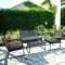 All Day Outdoor 4 Seat Garden Sectional Sofa Sofa Furniture Rattan Outdoor Terrace Session SeChair Set with Table