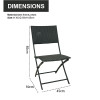 Steel Tube Rattan Chair Black Bistro 3 Piece Set Foldable Outdoor Rattan Chair Folding Rattan Chair and Table