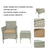 Hot Selling All-Weather Bistro Cafe Patio Chairs Outdoor Chairs Steel Tube Rattan Leisure 3 Piece Garden Chair Set