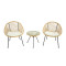 Steel Tube Rattan Casual 3 Piece Set Outdoor Furniture Bistro Set Outdoor Garden Colorful Balcony Table and Chair Set