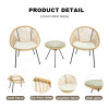 Steel Tube Rattan Casual 3 Piece Set Outdoor Furniture Bistro Set Outdoor Garden Colorful Balcony Table and Chair Set