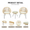 Steel Tube Rattan Casual 3 Piece Set Outdoor Furniture Bistro Set Outdoor Garden Colorful Balcony Table and Chair Set