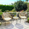 Steel Tube Rattan Casual 3 Piece Set Outdoor Furniture Bistro Set Outdoor Garden Colorful Balcony Table and Chair Set