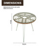 Steel Pipe Rattan Casual Three-piece Outdoor Coffee Table and Chair Set