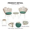 Steel Pipe Rattan Casual Three-piece Outdoor Coffee Table and Chair Set