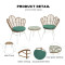 Steel Pipe Rattan Casual Three-piece Outdoor Coffee Table and Chair Set