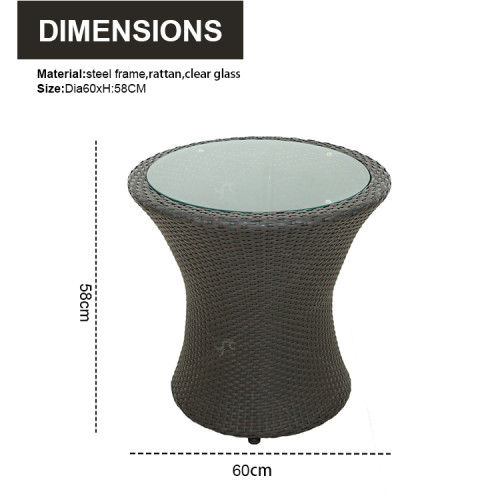 Outdoor Steel Pipe Rattan Weaving Casual Three-piece Set With Seat Cushions Chair Outdoor Garden Leisure Rattan Furniture Set