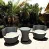 Outdoor Steel Pipe Rattan Weaving Casual Three-piece Set With Seat Cushions Chair Outdoor Garden Leisure Rattan Furniture Set