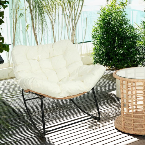 Modern Outdoor Garden Rattan Rocking Chair Popular Leisure Recliner Relaxing Lazy Chair  Popularr Garden Chair