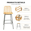 Iron Tube Modern Design Outdoor Garden Rattan Balcony Chair High Bar Chair with Rattan Single  Rattan bar Chair