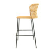 Iron Tube Modern Design Outdoor Garden Rattan Balcony Chair High Bar Chair with Rattan Single  Rattan bar Chair