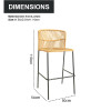 Iron Tube Modern Design Outdoor Garden Rattan Balcony Chair High Bar Chair with Rattan Single  Rattan bar Chair