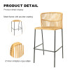 Iron Tube Modern Design Outdoor Garden Rattan Balcony Chair High Bar Chair with Rattan Single  Rattan bar Chair