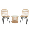 Comfortable Bistro Wicker Chair Set Outdoor Patio  Rattan Chair and Table 3 Piece  BalconyOutdoor Garden Table and Chair Set
