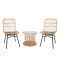 Comfortable Bistro Wicker Chair Set Outdoor Patio  Rattan Chair and Table 3 Piece  BalconyOutdoor Garden Table and Chair Set