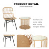 Comfortable Bistro Wicker Chair Set Outdoor Patio  Rattan Chair and Table 3 Piece  BalconyOutdoor Garden Table and Chair Set