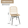 Comfortable Bistro Wicker Chair Set Outdoor Patio  Rattan Chair and Table 3 Piece  BalconyOutdoor Garden Table and Chair Set