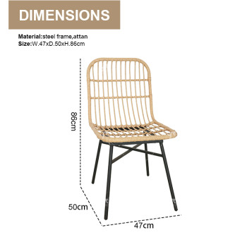 Comfortable Bistro Wicker Chair Set Outdoor Patio  Rattan Chair and Table 3 Piece  BalconyOutdoor Garden Table and Chair Set