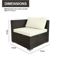 All Day Outdoor 6 Seat Garden Sectional Sofa Sofa Furniture Rattan Outdoor Terrace Session Set