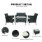 Steel Rattan 4 Pieces Outdoor Furniture Sales Set Courtyard Garden Rattan Sofa Outdoor Rattan Furniture