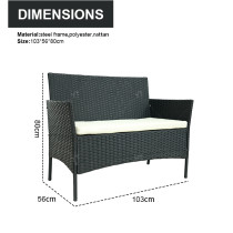 Steel Rattan 4 Pieces  Outdoor Furniture Sales Set Courtyard Garden Rattan Sofa Outdoor Rattan Furniture