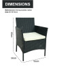 Steel Rattan 4 Pieces  Outdoor Furniture Sales Set Courtyard Garden Rattan Sofa Outdoor Rattan Furniture