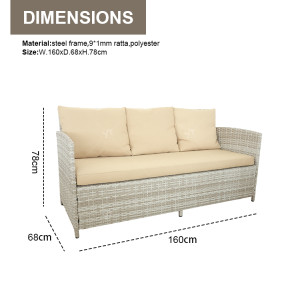 All Day Outdoor5 Seat Garden Sectional Sofa Sofa Furniture Rattan Outdoor Terrace Session Set