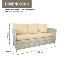 All Day Outdoor5 Seat Garden Sectional Sofa Sofa Furniture Rattan Outdoor Terrace Session Set