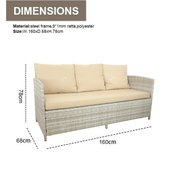All Day Outdoor5 Seat Garden Sectional Sofa Sofa Furniture Rattan Outdoor Terrace Session Set