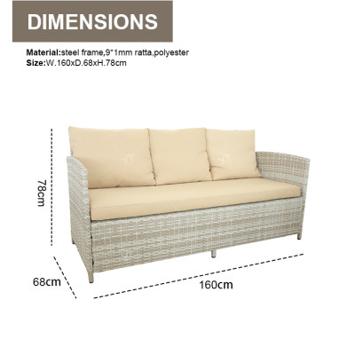 All Day Outdoor5 Seat Garden Sectional Sofa Sofa Furniture Rattan Outdoor Terrace Session Set