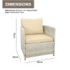 All Day Outdoor5 Seat Garden Sectional Sofa Sofa Furniture Rattan Outdoor Terrace Session Set