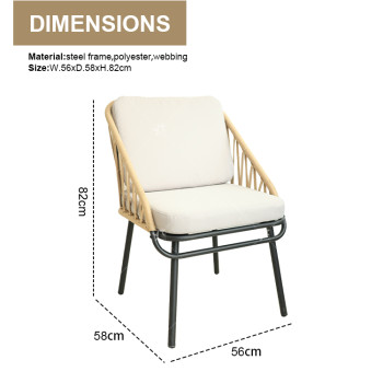 Outdoor 3 Pieces Steel Frame Outdoor Steel Bistro Set Rattan Chair Conversation Sets Garden Furniture with Tempered Glass