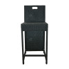 Classic Retro Steel  Woven Rattan Armrest High Bar Chair Outdoor Bistro Restaurant Hotel Furniture Garden Sets Outdoor bar