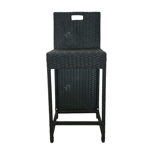 Classic Retro Steel  Woven Rattan Armrest High Bar Chair Outdoor Bistro Restaurant Hotel Furniture Garden Sets Outdoor bar