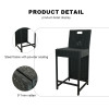 Classic Retro Steel  Woven Rattan Armrest High Bar Chair Outdoor Bistro Restaurant Hotel Furniture Garden Sets Outdoor bar