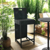 Classic Retro Steel  Woven Rattan Armrest High Bar Chair Outdoor Bistro Restaurant Hotel Furniture Garden Sets Outdoor bar