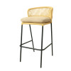 Outdoor Steel Modern Design Outdoor Garden Rattan Balcony Chair High Bar Chair with Rattan Furniture Single Rattan bar Chair