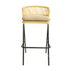 Outdoor Steel Modern Design Outdoor Garden Rattan Balcony Chair High Bar Chair with Rattan Furniture Single Rattan bar Chair