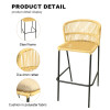 Outdoor Steel Modern Design Outdoor Garden Rattan Balcony Chair High Bar Chair with Rattan Furniture Single Rattan bar Chair