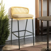 Outdoor Steel Modern Design Outdoor Garden Rattan Balcony Chair High Bar Chair with Rattan Furniture Single Rattan bar Chair